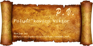 Polyákovics Viktor névjegykártya